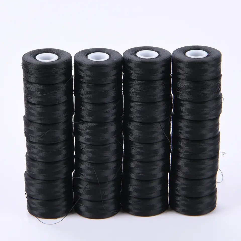 Embroidery Bobbin Thread L-size Type Polyester Pre-wound Bobbin Thread for Sewing Machine Sideless Prewound Bobbin