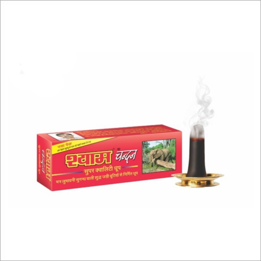 25g Shyam Quality Chandan Dhoop - 100% Natural Bamboo Sticks, Eco-Friendly for Religious Use, Aromatic and Long-Lasting Purification