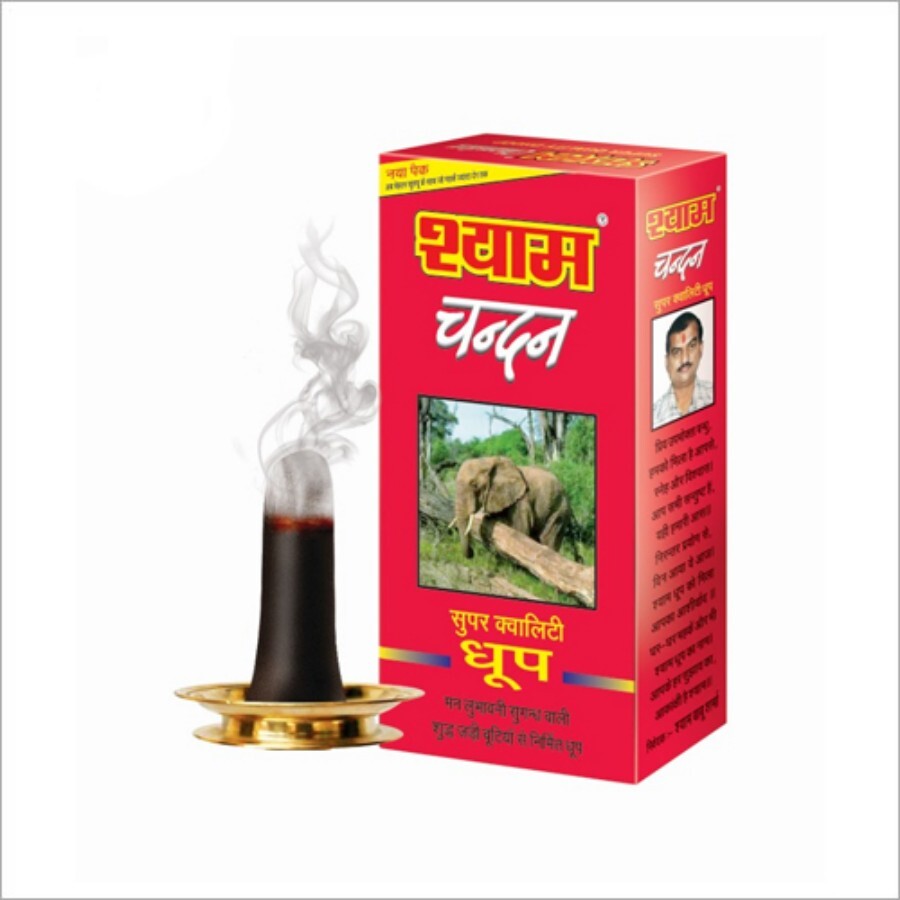 100g Shyam Quality Chandan Dhoop - 100% Natural Bamboo Sticks Eco-Friendly Long-Lasting Aroma Minimum Residue Religious Use