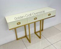 Modern Console Table With Drawer Golden Powder Coated Finish IN iron for interiors