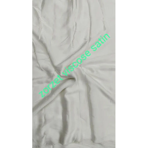 Georgette Viscose Satin Fabric - Color: White