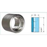 Stainless Steel Socket Weld Coupling A182 Forged Coupling - Grey Painted Round Shape | 1 Year Warranty, Astm Standard