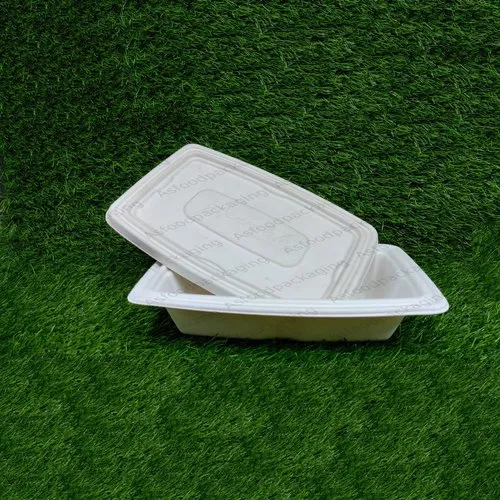 Biodegradable Container - Paper Material, 150ml to 650ml Sizes , Cream Color - Plain Pattern for Industrial Usage