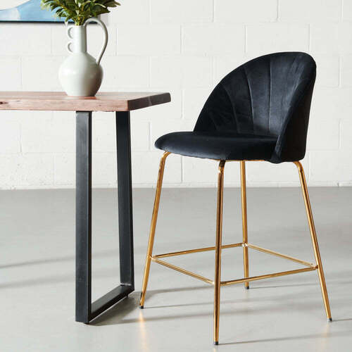 Black Velvet Counter Stool Bar Stool