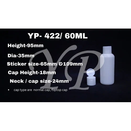 Plastic 60Ml Round Flip Cap Bottle