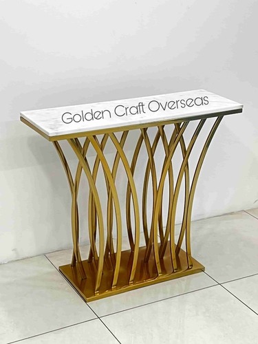 Console Table in stock in stainless steel with Gold Glossy TPR Coated finish