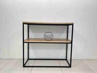 Console Table in Black with wooden Top