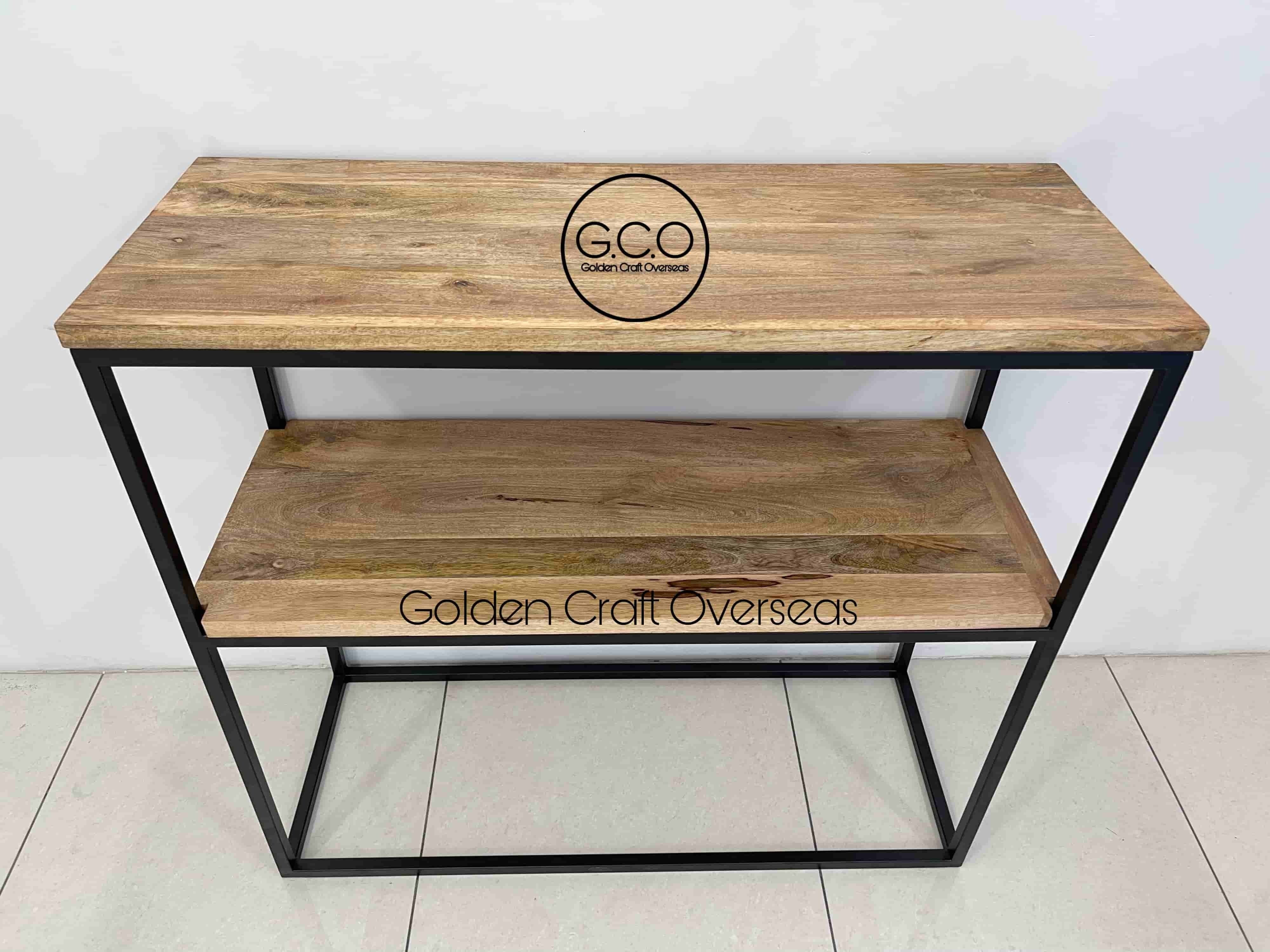 Console Table in Black with wooden Top for interiors and Architectures