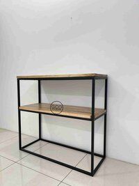 Console Table in Black with wooden Top for interiors and Architectures