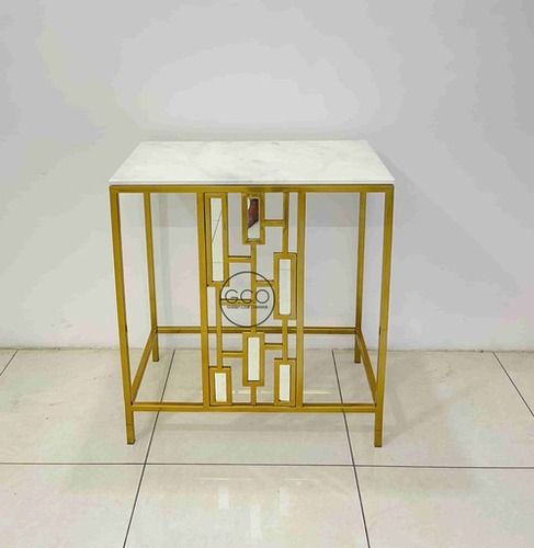 Contemporary Console Table stylish modern design in stainless steel and marble top