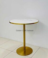 Round Dining Table with marble top 4 seater in stainless steel composite marble top