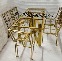 Dinning table set with chairs in stainless steel frames only