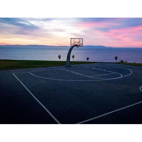 Blue Synthetic Outdoor Basketball Court