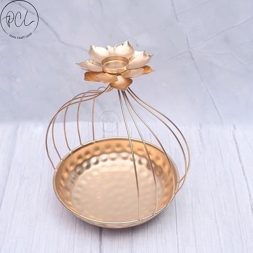 Exclusive Floral Urli Bowl With Tea-Light Candle Holder