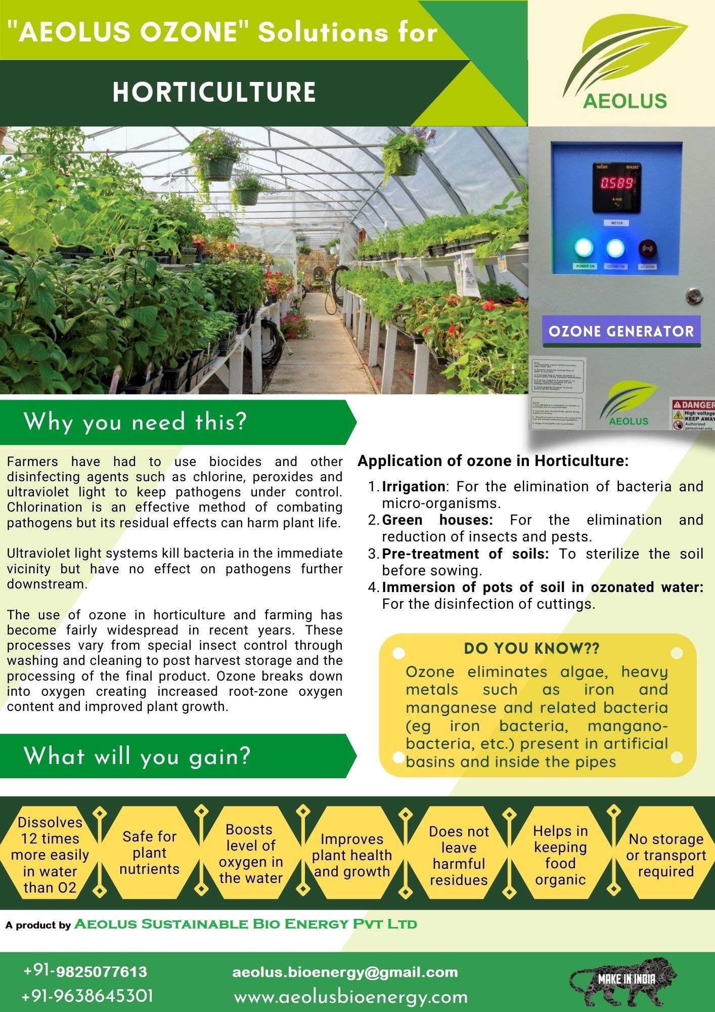 Pesticide removal from Vegetables and Fruits with Ozone