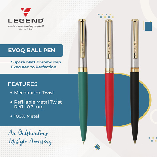 Evoq Ball Pen With Gold Part - Color: Multicolour
