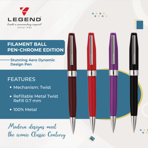 Filament Ball Pen with Chrome Part