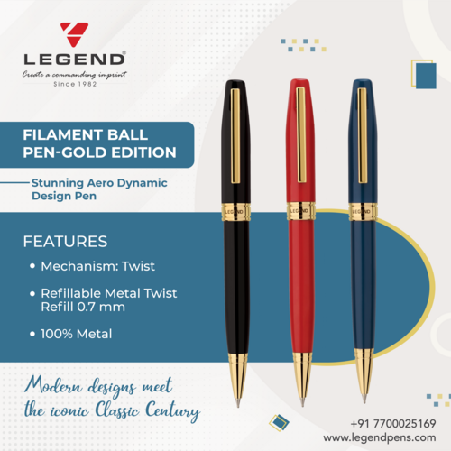 Filament Ball Pen with Gold Part