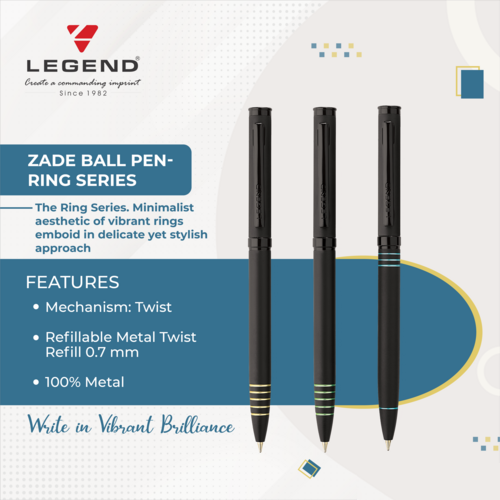 Zade Ring Ball Pen - Color: Multicolour
