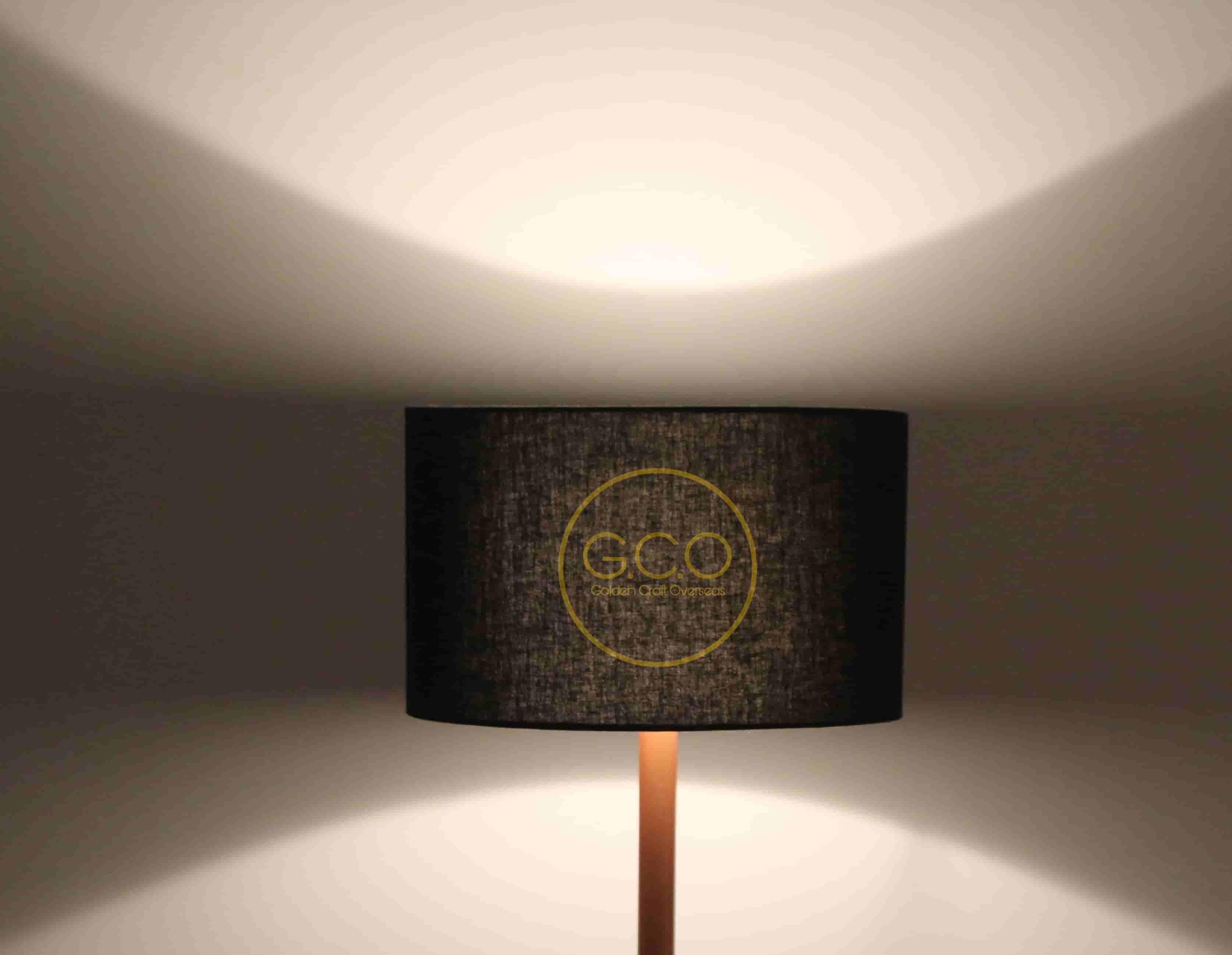 Minimalist Rose Gold Floor Lamp in iron with black cotton shade for interiors