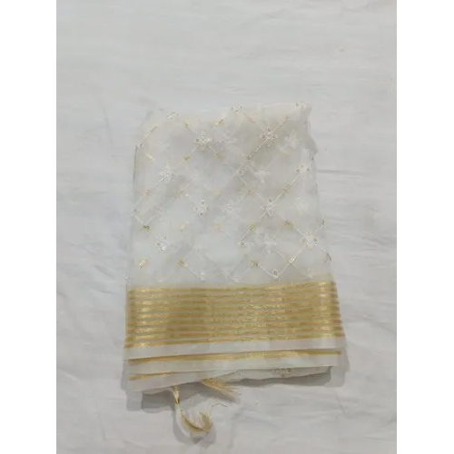 Banarasi Organza Embroidery Dyeable Dupatta