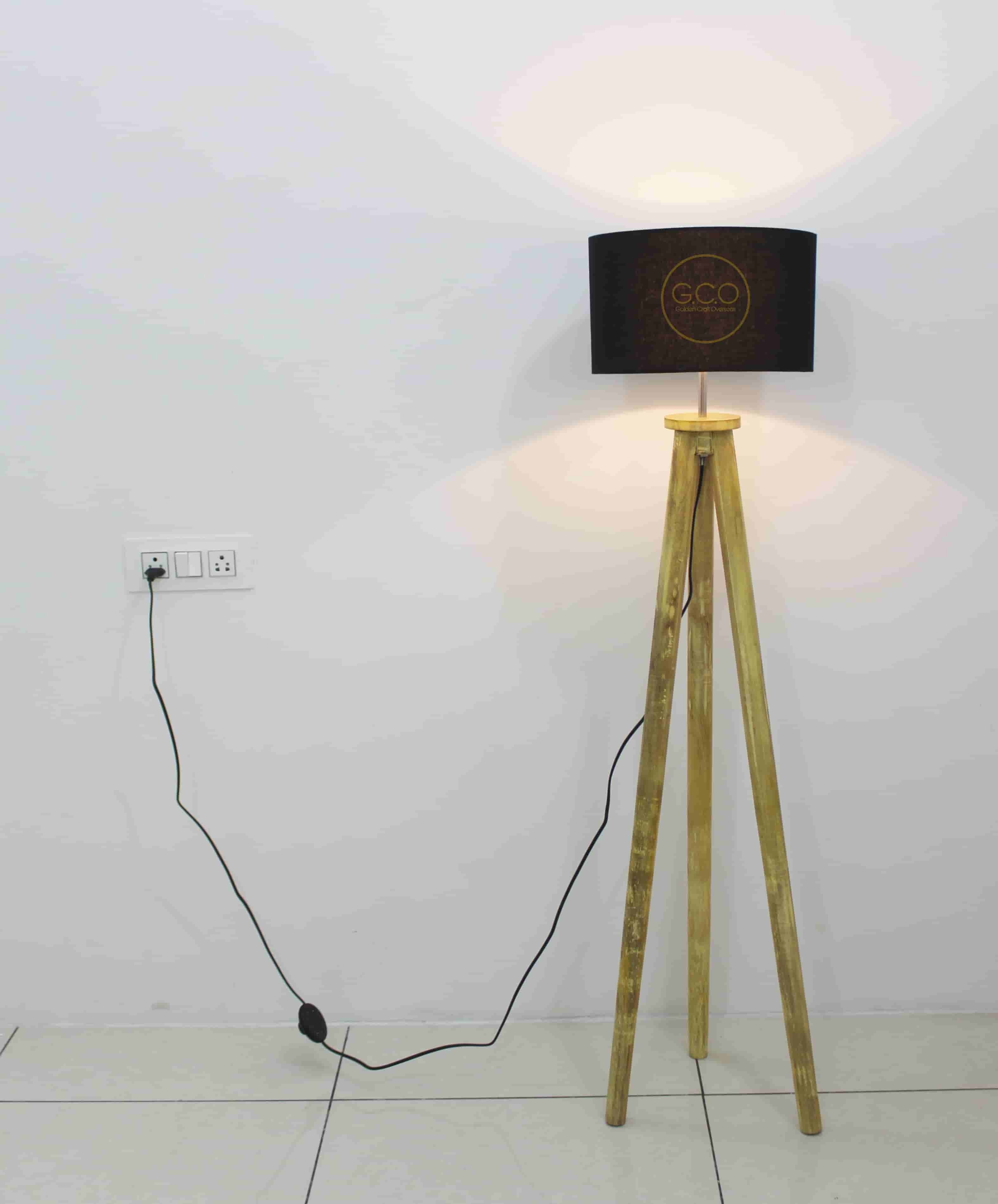 Wooden Tripod Floor Lamp