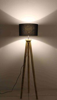 Wooden Tripod Floor Lamp