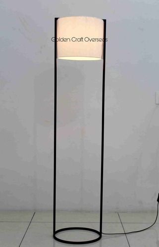 Affordable Floor Lamp In Iron With White Fabric Shade For Interior Decorations - Light Source: Energy Saving