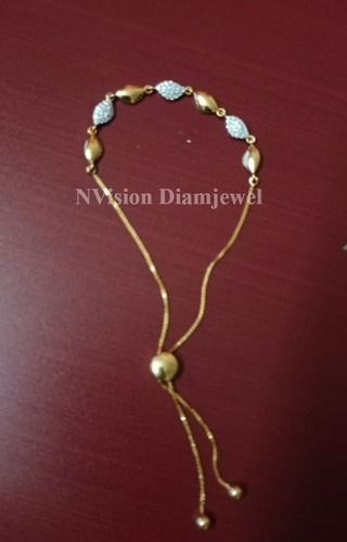 Yellow Gold Natural Diamond light weight Bracelet