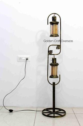 Antique Lantern Floor Lamp - Light Source: Incandescent