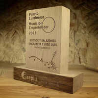Brown Rectangular Wood Trophy