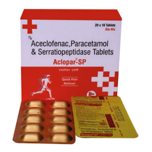 Aceclofenac Paracetamol And Serratiopeptidase Tablets General Medicines