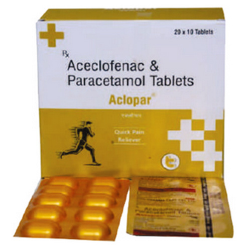 20x10 AL-AL Aceclofenac And Paracetamol Tablets