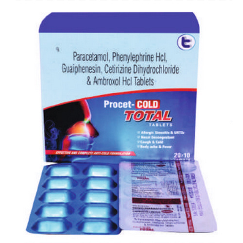 Paracetamol Phenylephrine Hcl Guaiphenesin Cetirizine Dihydrochloride And Ambroxol Hcl Tablets