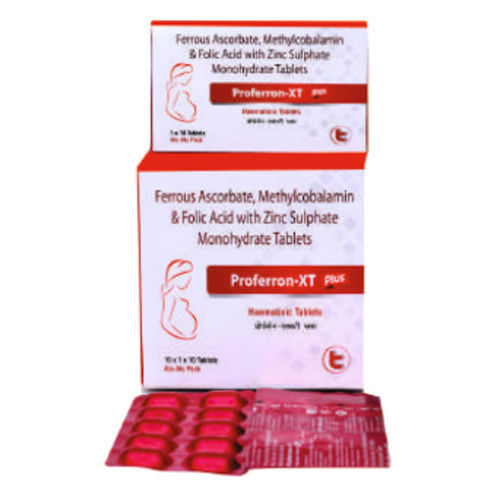 Ferrous Ascorbate Methylcobalamin And Folic Acid With Zinc Sulphate Monohydrate Tablets General Medicines