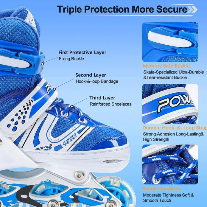 INLINE SKATES WITH LED FLASHING LIGHT