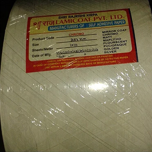 Self Adhesive Chromo Paper Roll - Color: White