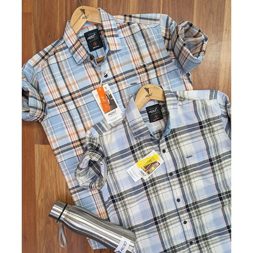 Mens Casual Oxford Check Shirt