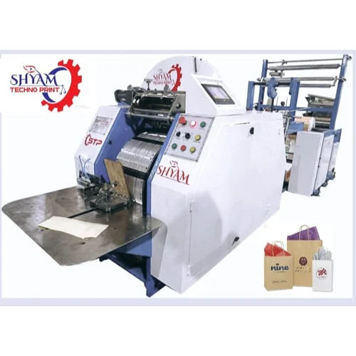 White & Blue Fully Automatic Paper Bag Machine With Servo Controller