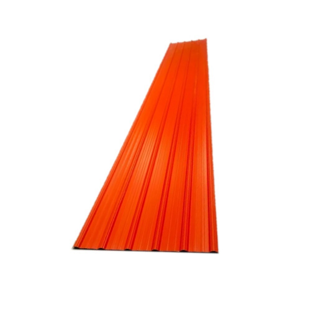 Orange Colour Coated Upvc Roofing Sheet - Pattern: Trapzodial