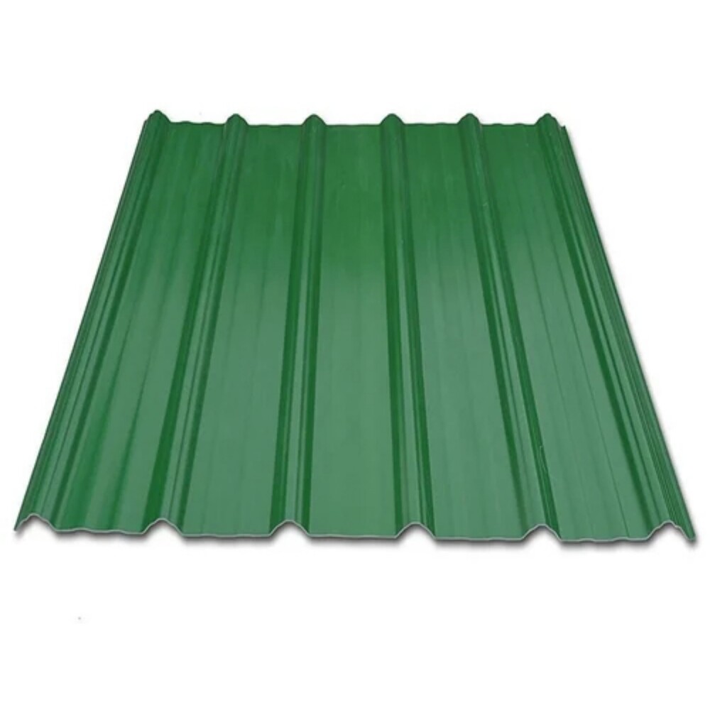 Green Colour Coated Upvc Roofing Sheet - Pattern: Trapzdial