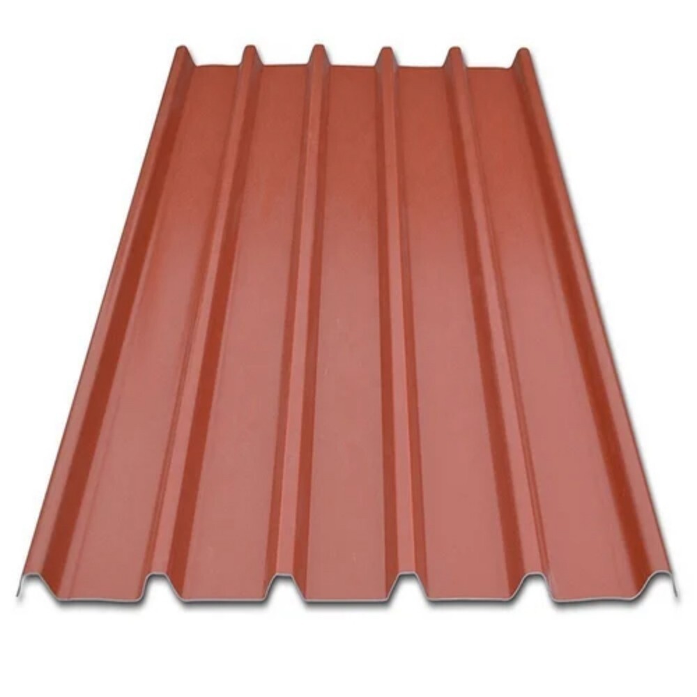 Red Colour Coated Upvc Roofing Sheet - Pattern: Trapzodial