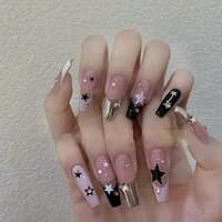 Coffin Nails Hand Painted Press On Nails