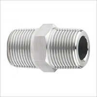 Hex Nipple - Stainless Steel, Available in All Sizes, Silver Varnished Finish | Easy Installation, Corrosion Resistant, Ideal for Industrial Applications