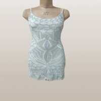Party wear short embellished dress full hand embroidery