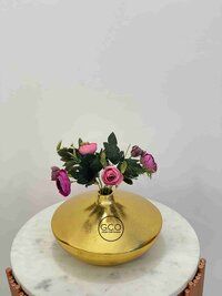 Gold plated Flower Vase in aluminium highd end finish for interior decorations