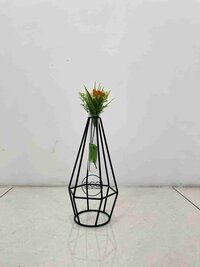 Affordable Flower Vase modish look matte black powder coated finish