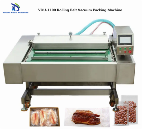 VDU-1100 Rolling Belt Vacuum Packing Machine Seafood Fish Vegetable Fruit Vacuum Sealing Machine