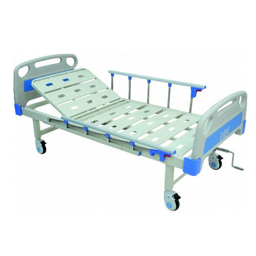 KW 462 - BACKREST SEMI-FOWLER COT WITH ALUMINIUM RAILINGS ABS BOARDS And CASTORS