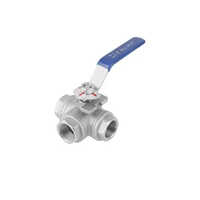 Three Way Valve - Stainless Steel, 2 Inch Round Shape | High Pressure, Butterfly Structure, Silver Powder Coated, High Temperature Resilience